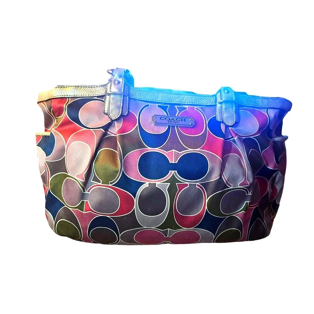 Coach Signature C Monogram Multicolor Tote Bag (Style‎ No. F19903)